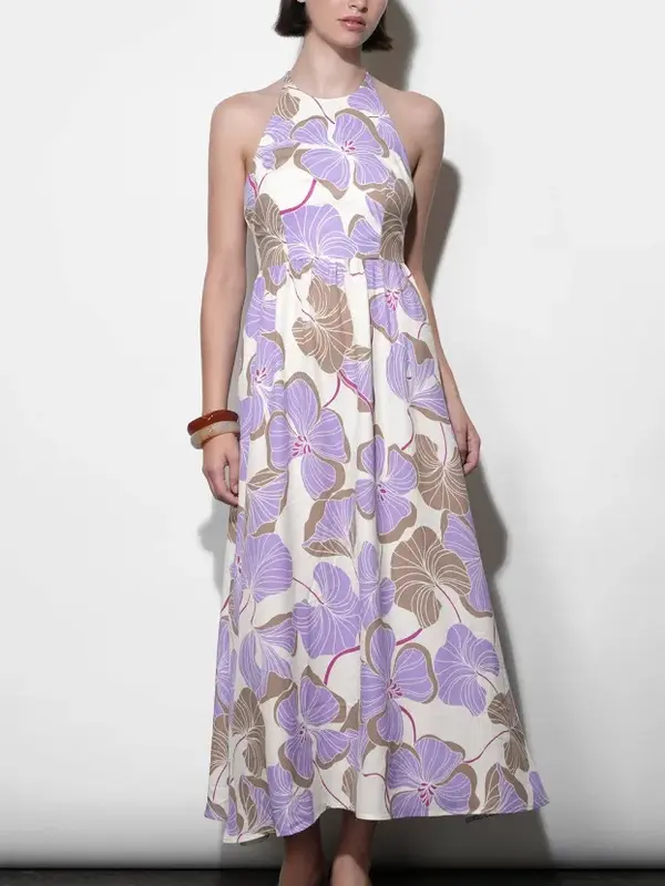 Greylin Ayla Halter Strap Maxi Dress