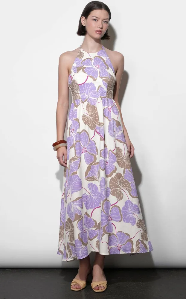 Greylin Ayla Halter Strap Maxi Dress