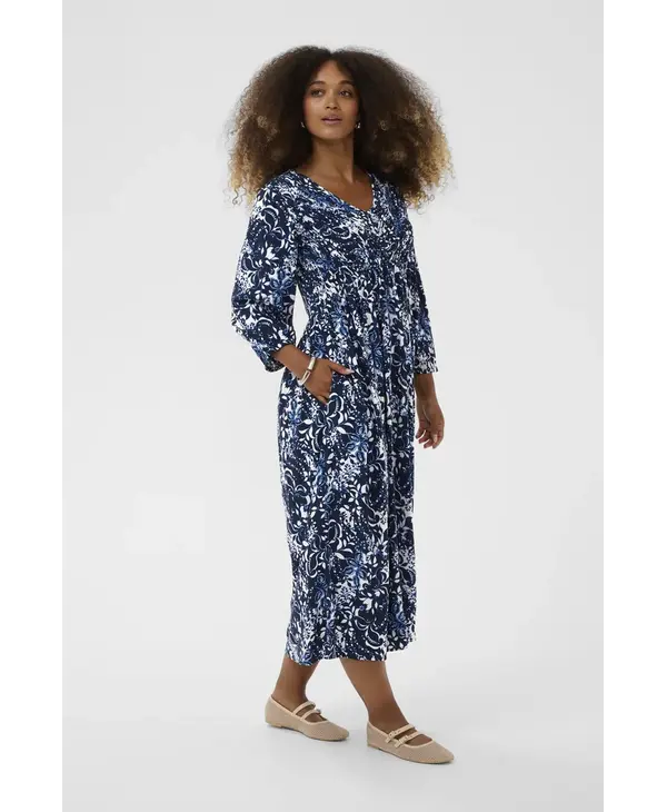 Cream CRTiah Smock Dress