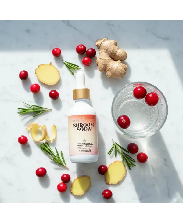 Ananda Elixirs Shroom Soda, Cranberry Ginger