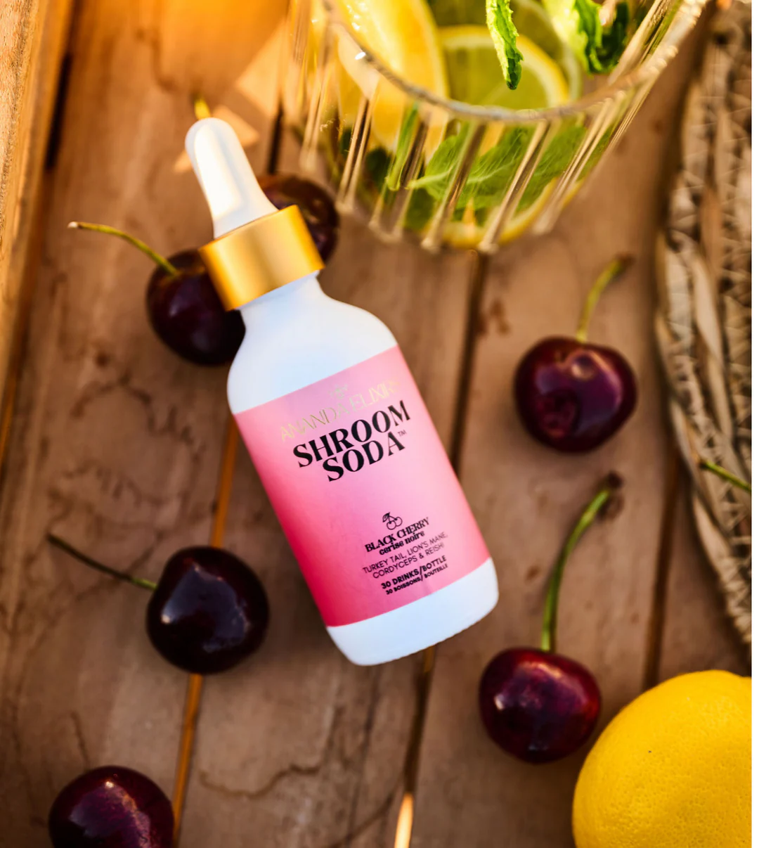 Ananda Elixirs Shroom Soda, Black Cherry