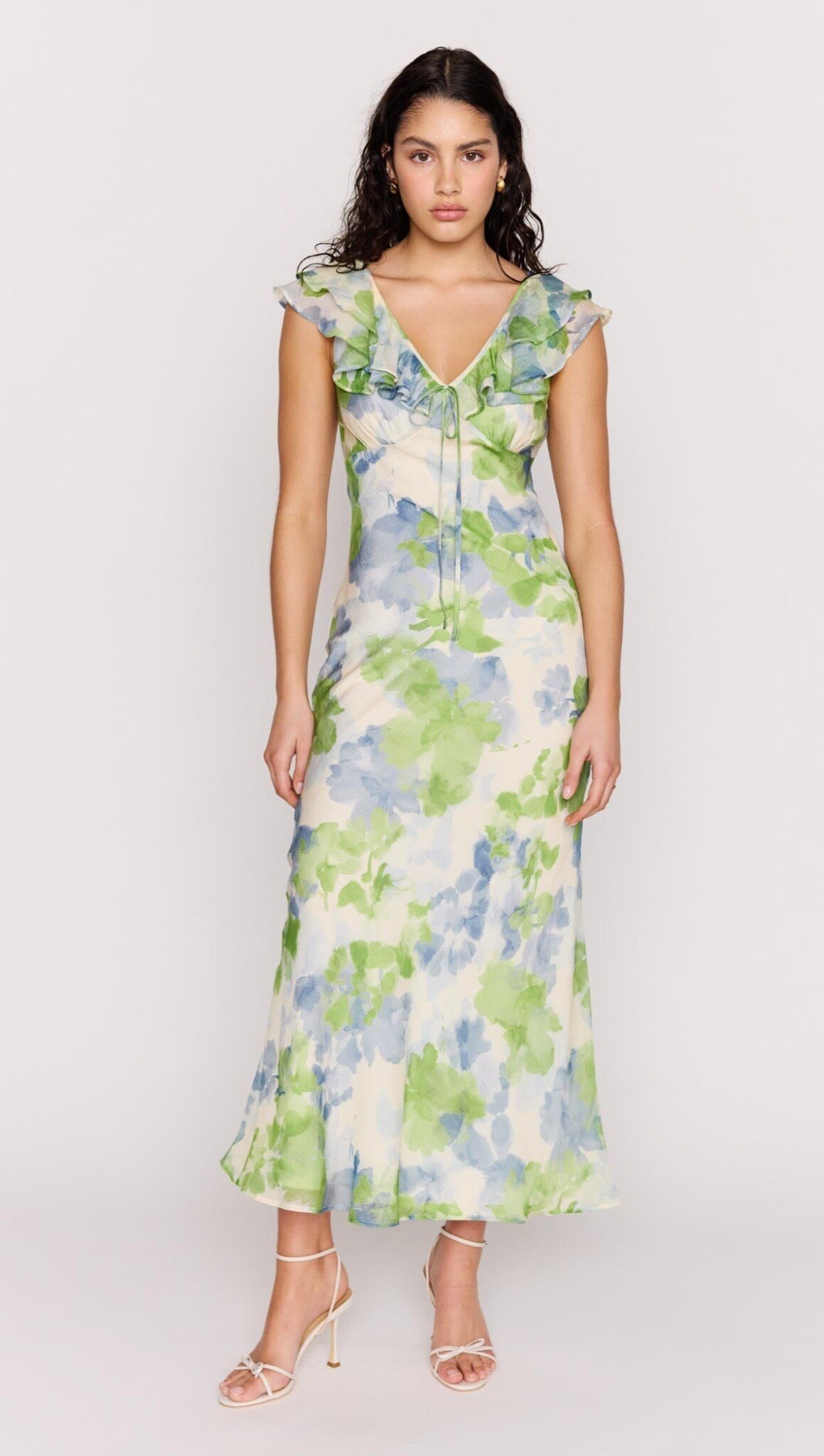 Mink Pink Carrie Ruffled Midi Dress