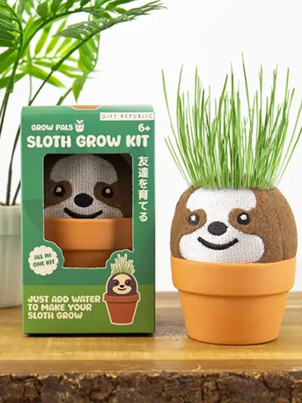 Gift Republic Sloth Grow Pal – All-in-One Grass-Growing Kit