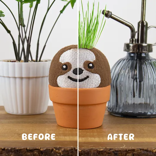 Gift Republic Sloth Grow Pal – All-in-One Grass-Growing Kit