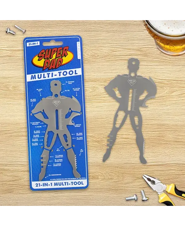 Gift Republic Super Dad Multi-Tool – 21-in-1 Superhero Gadget