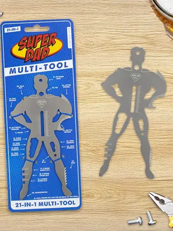 Gift Republic Super Dad Multi-Tool – 21-in-1 Superhero Gadget