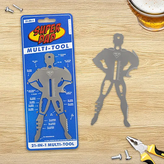 Gift Republic Super Dad Multi-Tool – 21-in-1 Superhero Gadget