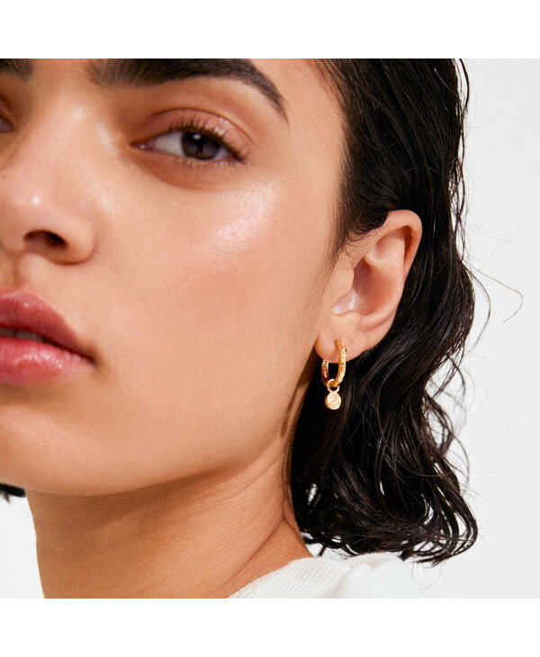 Pilgrim FIRE Spiral Pendant Hoop Earrings