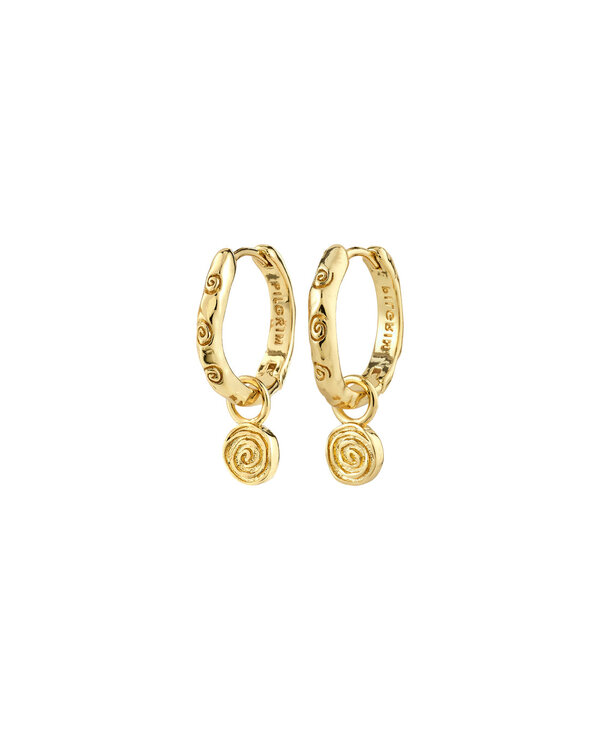 Pilgrim FIRE Spiral Pendant Hoop Earrings