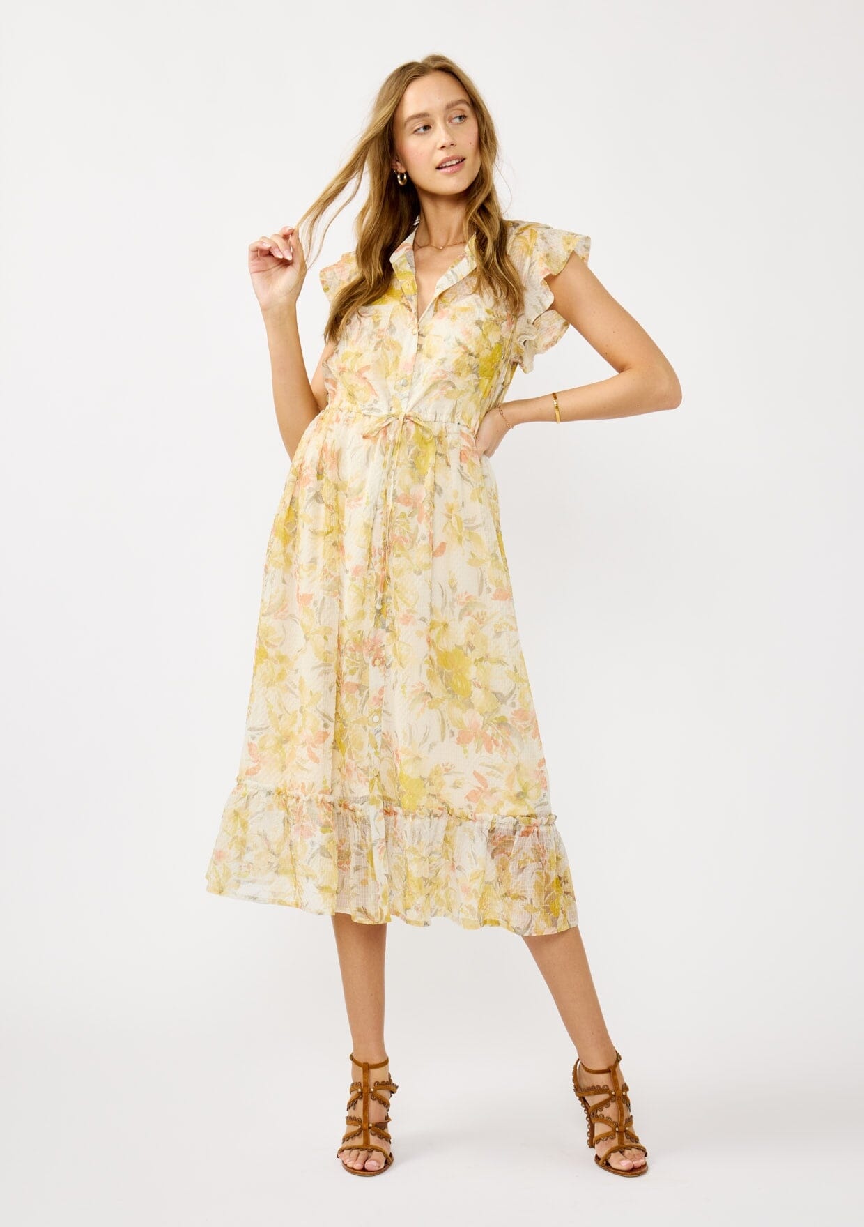 LOVESTITCH Estelle Floral Midi Dress