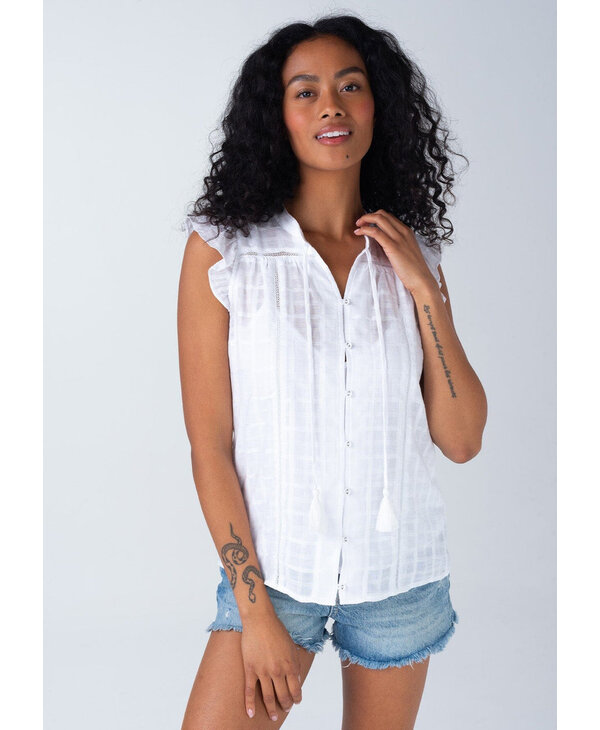 LOVESTITCH Nicolette Flutter Sleeve Top