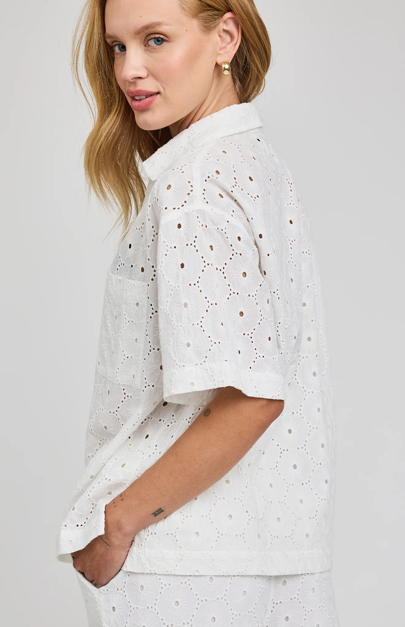 Gentle Fawn Louisa Eyelet Button Down Shirt
