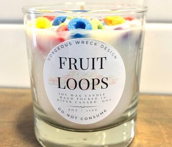 Fruit Loops Dessert Candle
