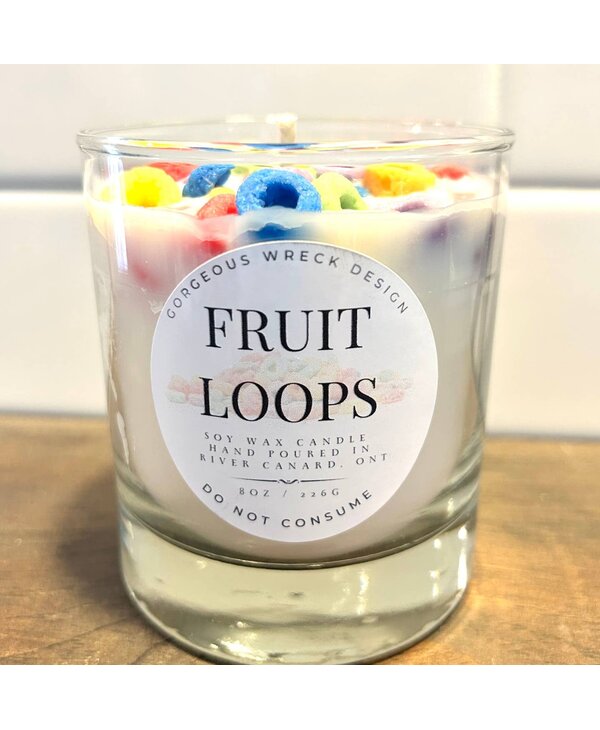 Gorgeous Wreck Design Fruit Loops Dessert Candle