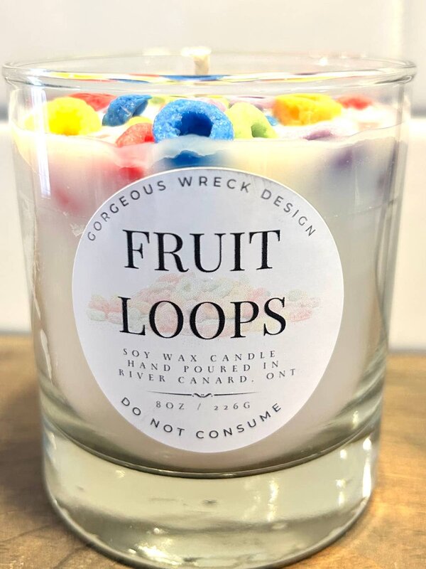 Gorgeous Wreck Design Fruit Loops Dessert Candle