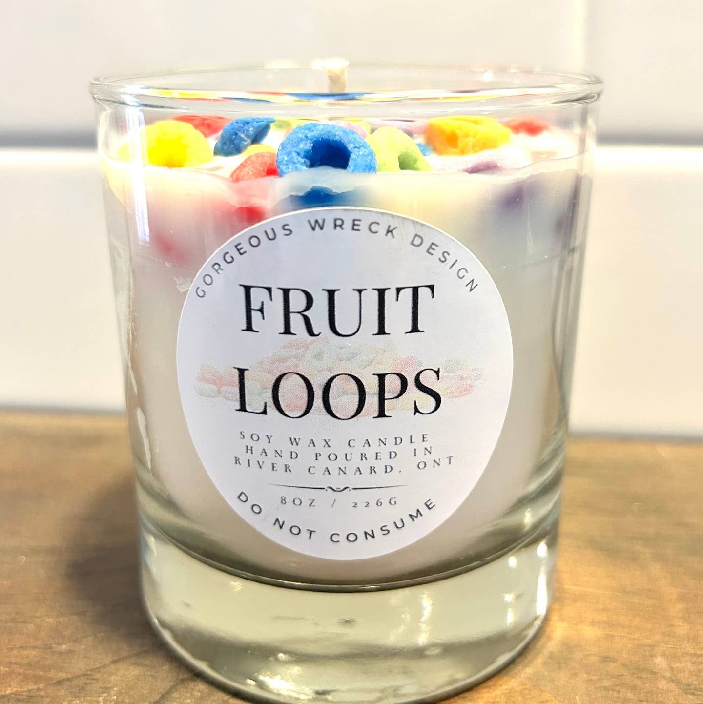 Gorgeous Wreck Design Fruit Loops Dessert Candle