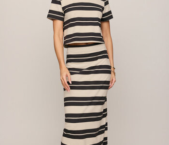 Gail Striped Midi Skirt