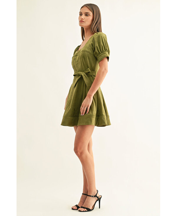 adelyn rae Paolina Faux Suede Mini Dress