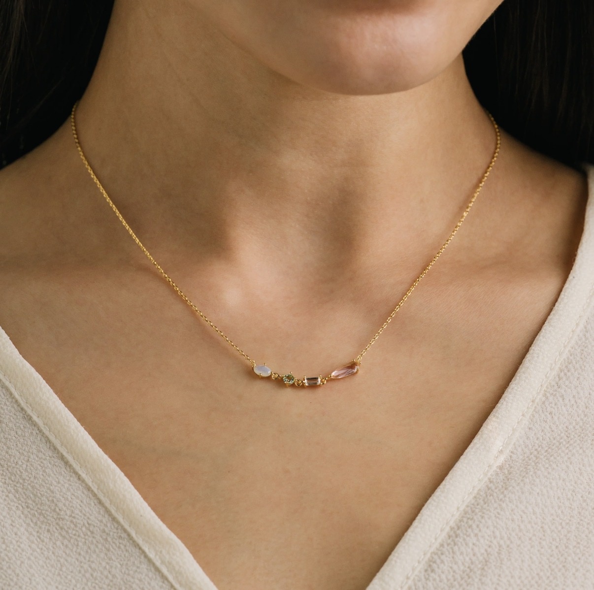 Lovers Tempo Sonata Jewel Necklace - Opal Mix
