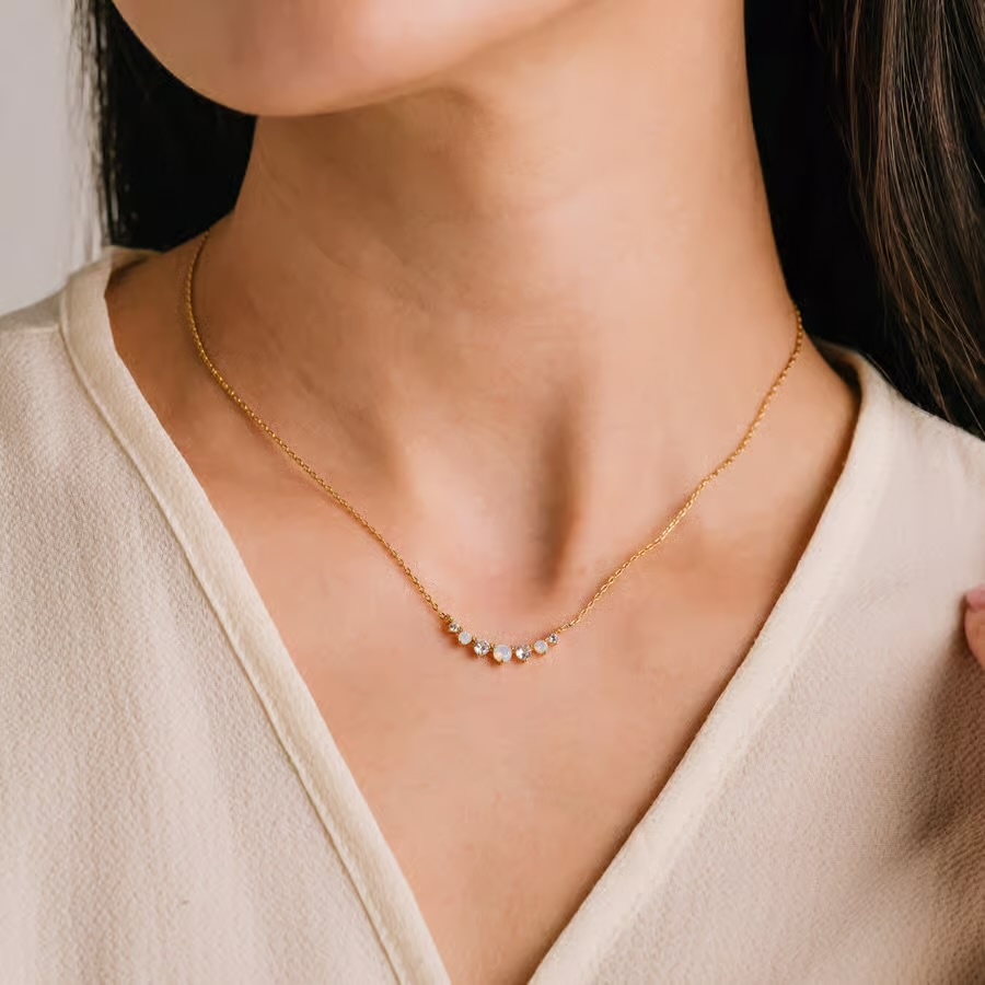 Lovers Tempo Dewdrop Necklace - White Opal