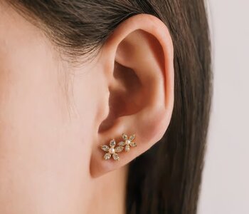 Lily Climber Earrings - Clear
