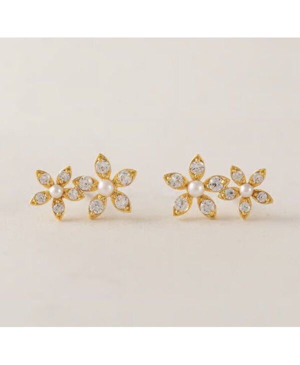 Lovers Tempo Lily Climber Earrings - Clear