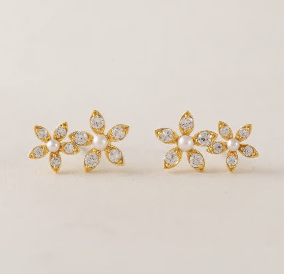 Lovers Tempo Lily Climber Earrings - Clear