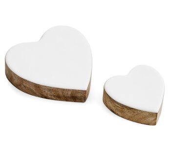 Hearts S/2 Mango Wood Enamel
