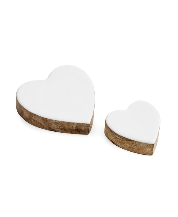 ADV Pine Centre Hearts S/2 Mango Wood Enamel