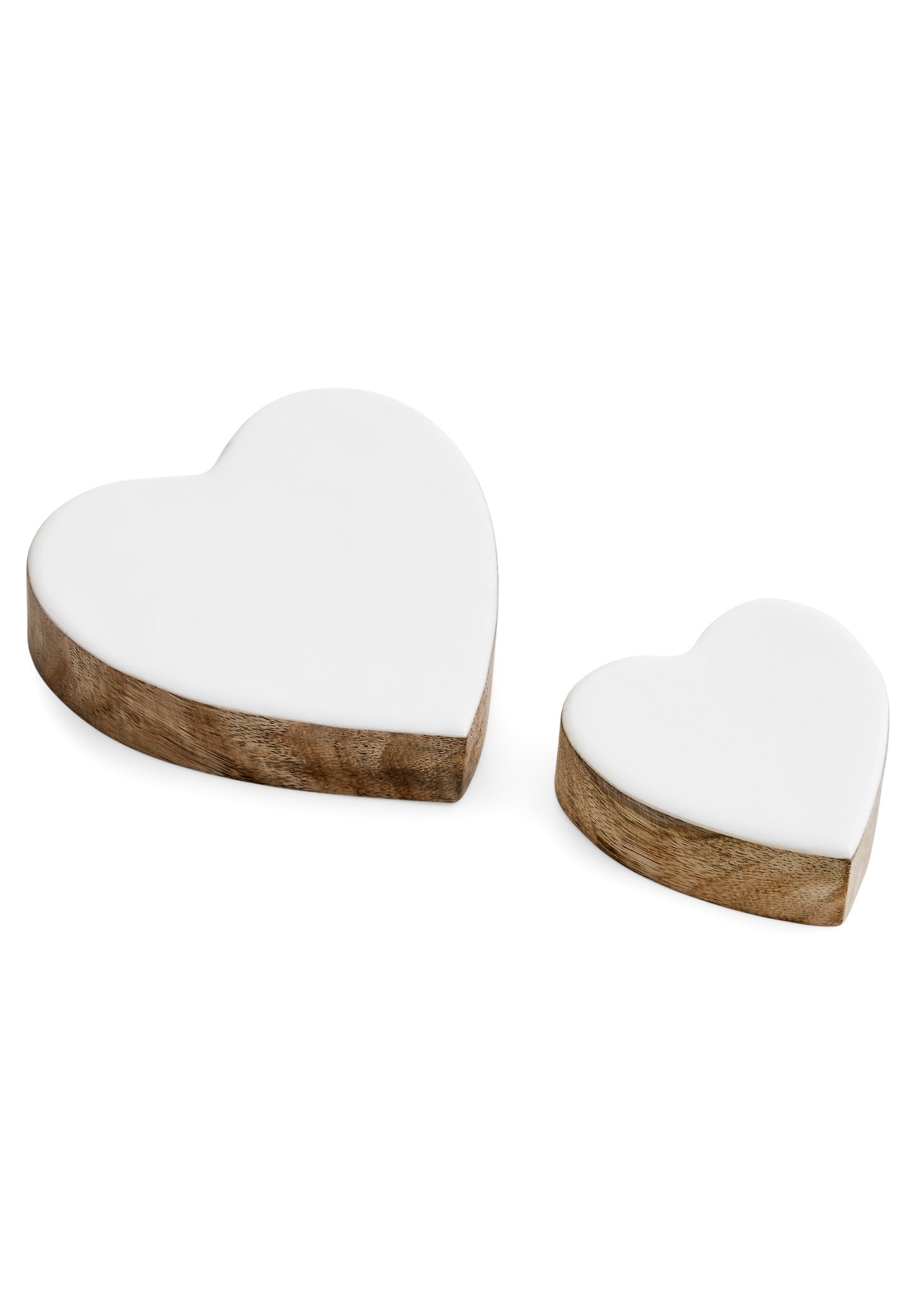 ADV Pine Centre Hearts S/2 Mango Wood Enamel