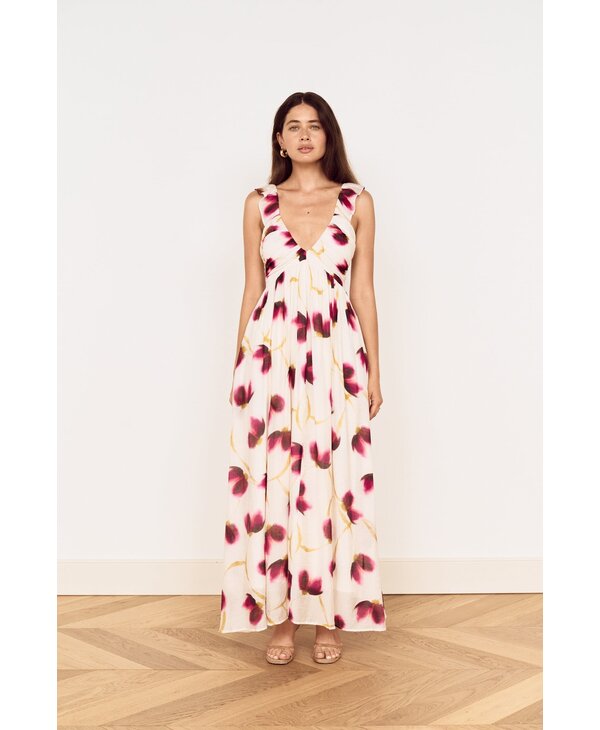 Mink Pink Emery Ruffled Bias Maxi Dress