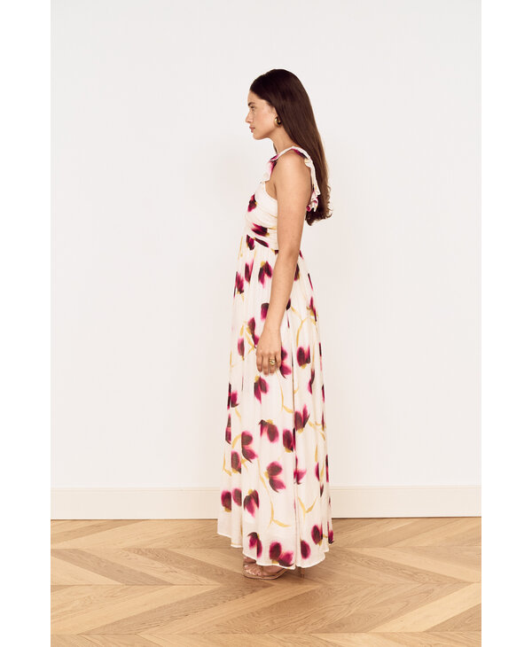 Mink Pink Emery Ruffled Bias Maxi Dress