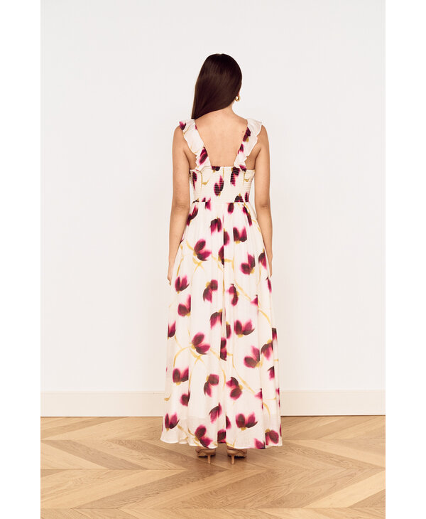 Mink Pink Emery Ruffled Bias Maxi Dress