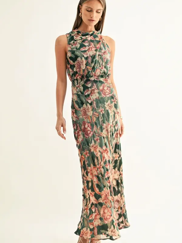 adelyn rae Veda Velvet Maxi Dress