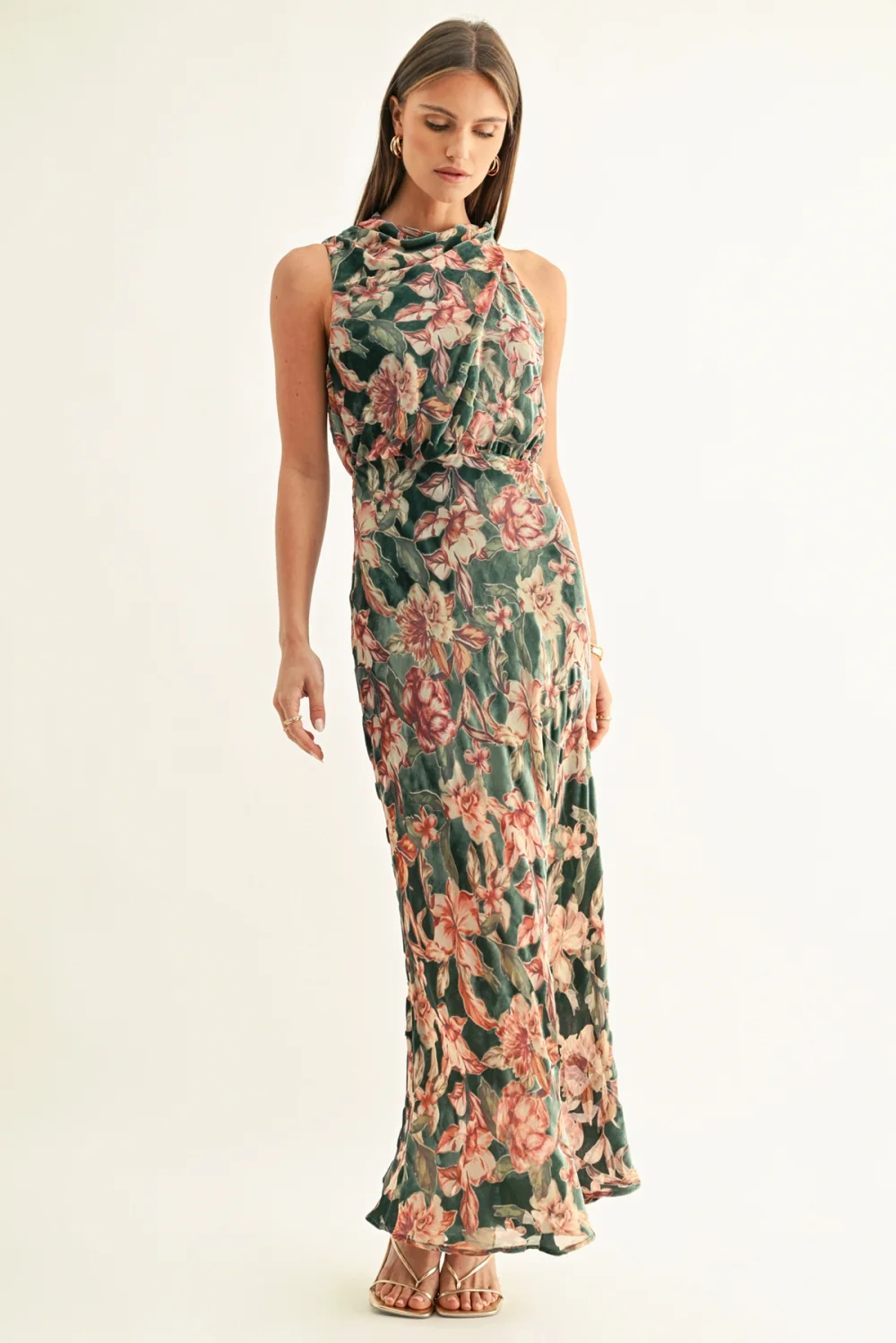 adelyn rae Veda Velvet Maxi Dress
