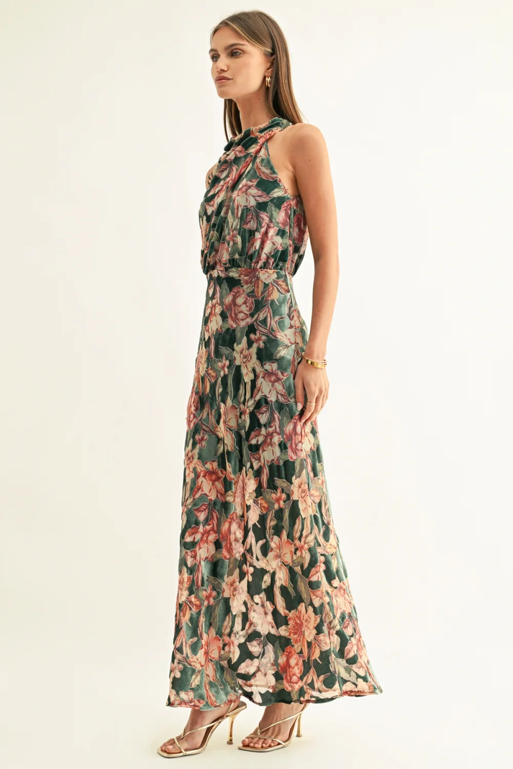 adelyn rae Veda Velvet Maxi Dress