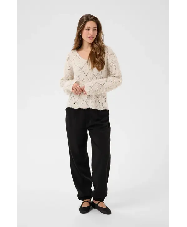 Cream CRNiso Knit Pullover