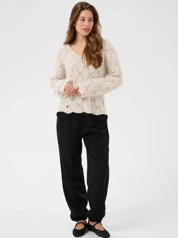 Cream CRNiso Knit Pullover