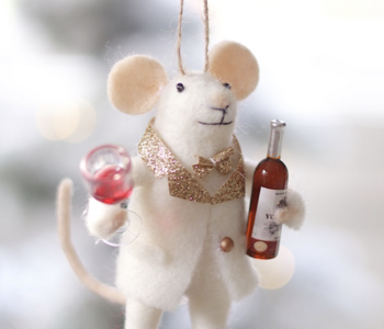Cheers-to-You Chuck Mouse Holiday Ornament