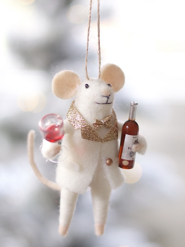 Indaba Trading Co. Cheers-to-You Chuck Mouse Holiday Ornament