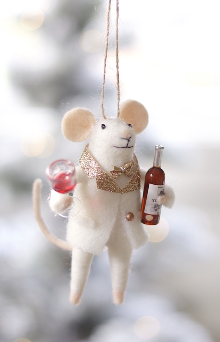 Indaba Trading Co. Cheers-to-You Chuck Mouse Holiday Ornament