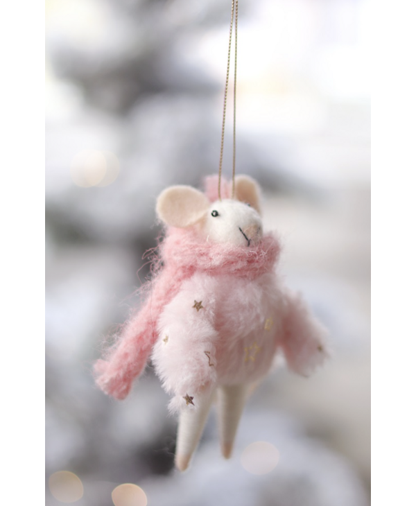 Indaba Trading Co. Blizzard Bella Mouse Holiday Ornament