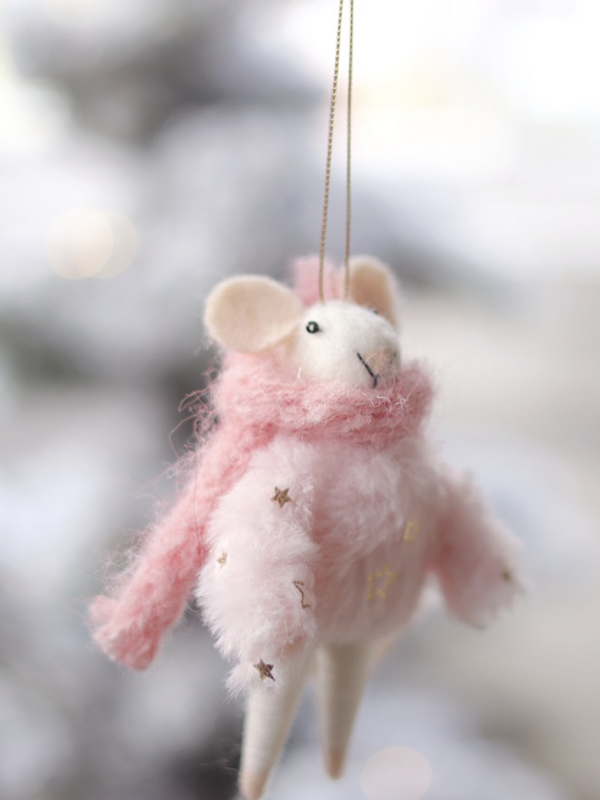 Indaba Trading Co. Blizzard Bella Mouse Holiday Ornament