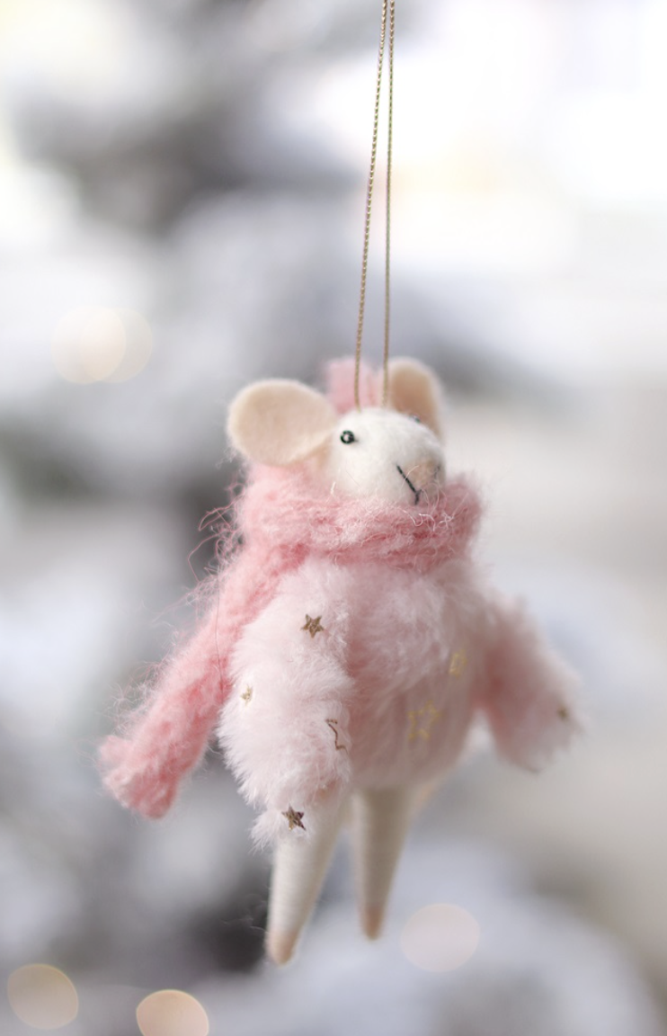 Indaba Trading Co. Blizzard Bella Mouse Holiday Ornament