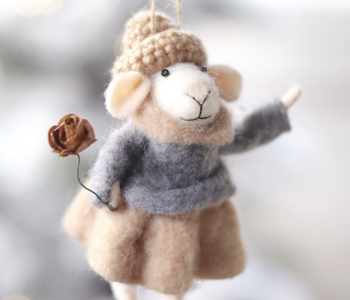 Gilded Rose Greta Mouse Holiday Ornament