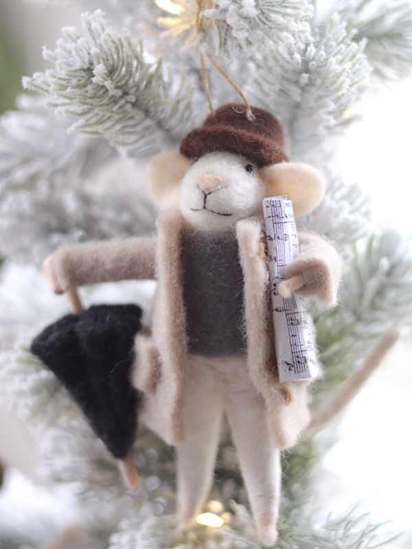 Indaba Trading Co. Rainy Day Ralph Mouse Holiday Ornament