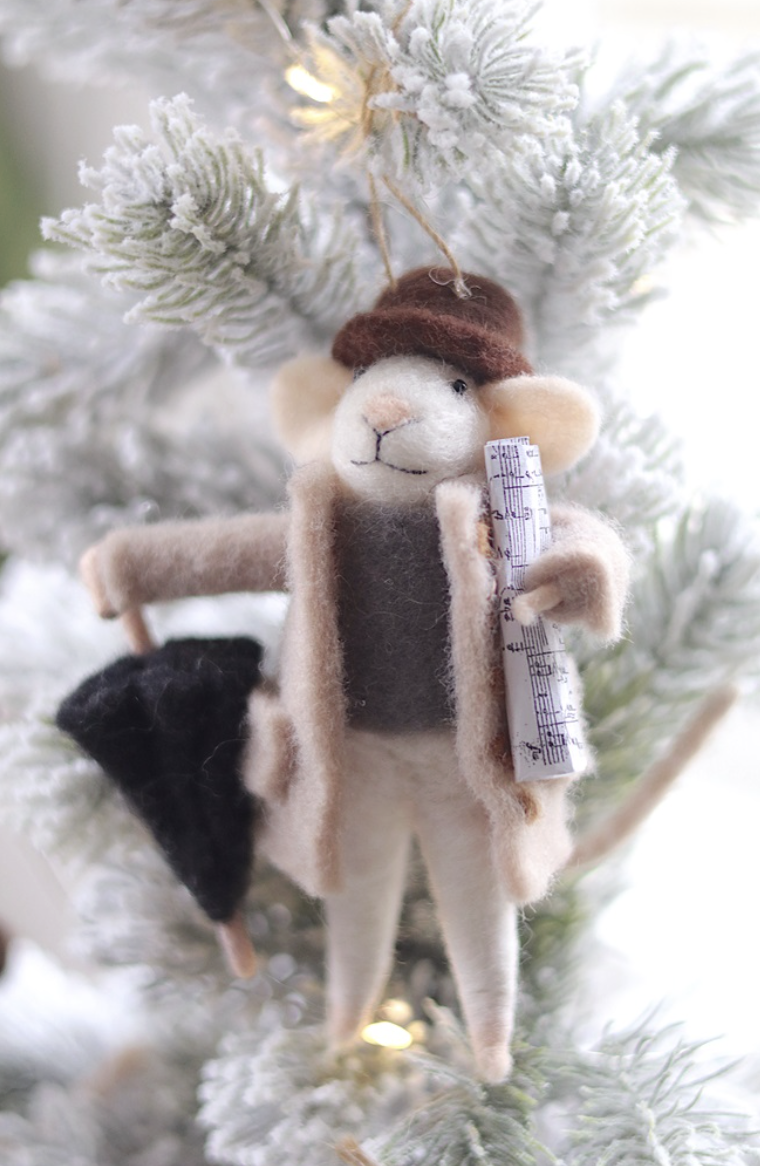 Indaba Trading Co. Rainy Day Ralph Mouse Holiday Ornament
