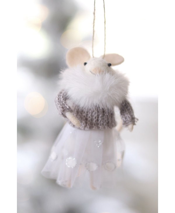 Indaba Trading Co. Party Dress Penelope Mouse Holiday Ornament