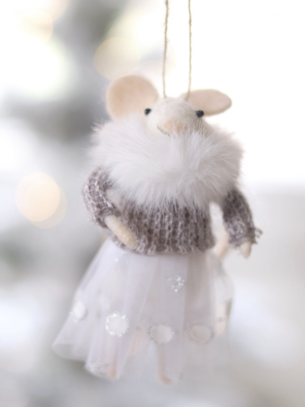 Indaba Trading Co. Party Dress Penelope Mouse Holiday Ornament