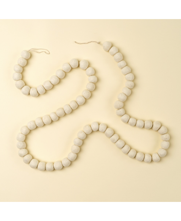 Indaba Trading Co. Cream Pom Pom Felt Garland